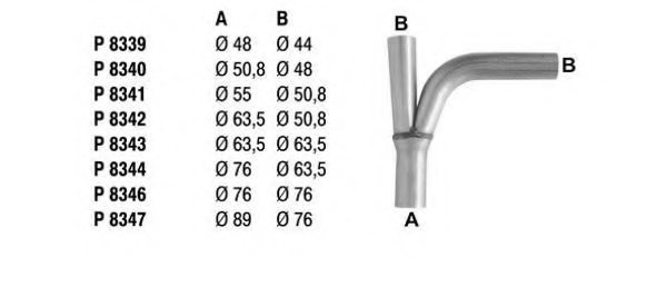 FENNO P8346 Exhaust Pipe, universal